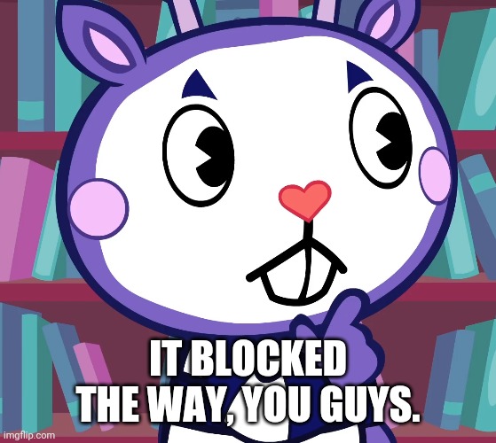 IT BLOCKED THE WAY, YOU GUYS. | made w/ Imgflip meme maker