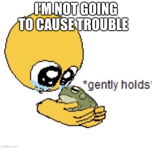 I’M NOT GOING TO CAUSE TROUBLE | image tagged in maybe | made w/ Imgflip meme maker