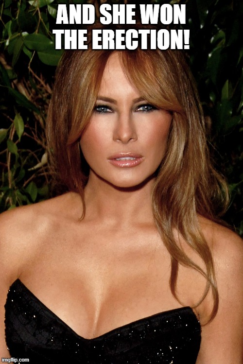 melania trump | AND SHE WON THE ERECTION! | image tagged in melania trump | made w/ Imgflip meme maker