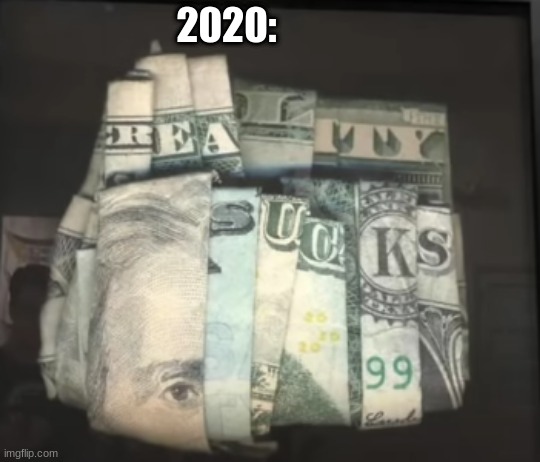 Reality in 2020 |  2020: | image tagged in money,real life,rip,this is my life,fun,too funny | made w/ Imgflip meme maker