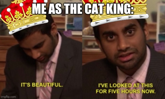 I've looked at this for 5 hours now | ME AS THE CAT KING: | image tagged in i've looked at this for 5 hours now | made w/ Imgflip meme maker