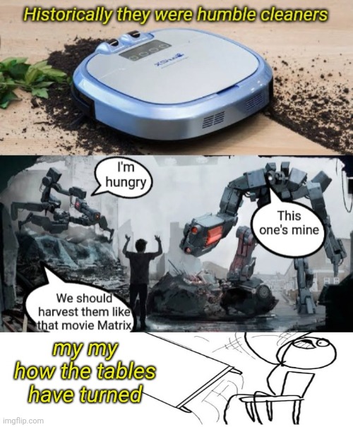 Robot Wars | image tagged in robots,war,matrix,how the turntables | made w/ Imgflip meme maker