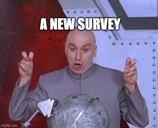 A New Survey | A NEW SURVEY | image tagged in memes,dr evil laser | made w/ Imgflip meme maker