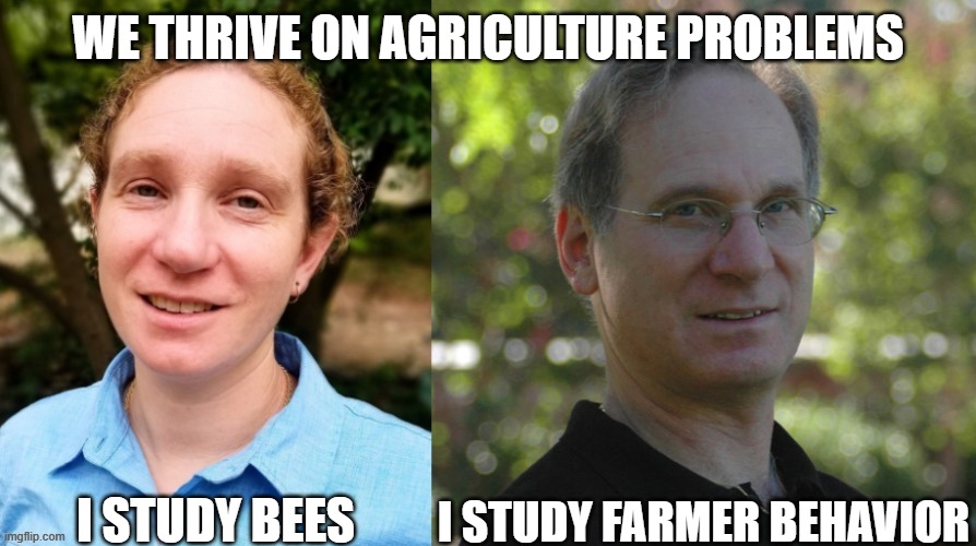 thrive on problems | WE THRIVE ON AGRICULTURE PROBLEMS; I STUDY BEES; I STUDY FARMER BEHAVIOR | image tagged in appearances matter | made w/ Imgflip meme maker