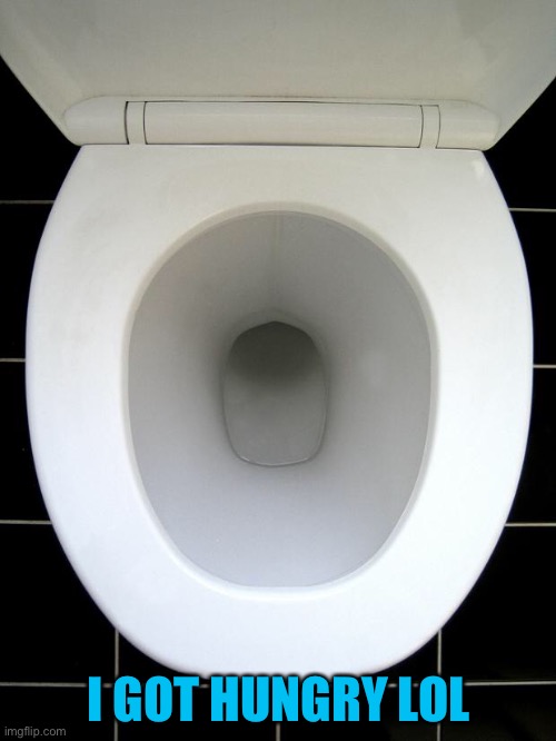 TOILET | I GOT HUNGRY LOL | image tagged in toilet | made w/ Imgflip meme maker