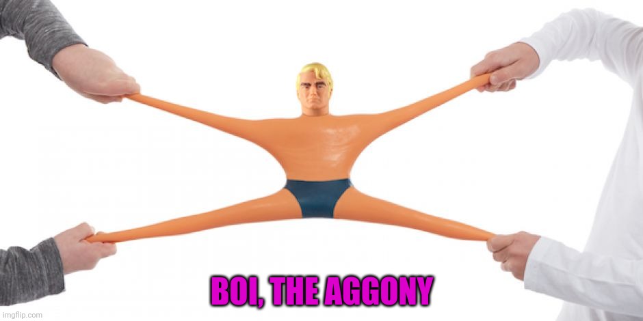 Stretch Armstrong | BOI, THE AGGONY | image tagged in stretch armstrong | made w/ Imgflip meme maker