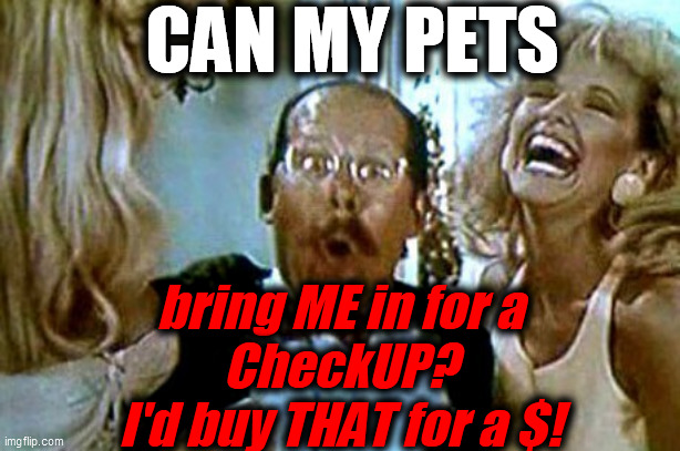 Dirty Old Man 3 | CAN MY PETS bring ME in for a
CheckUP?
I'd buy THAT for a $! | image tagged in dirty old man 3 | made w/ Imgflip meme maker