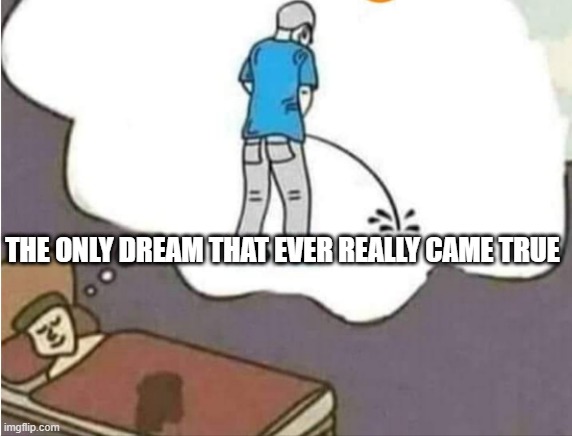 THE ONLY DREAM THAT EVER REALLY CAME TRUE | image tagged in dreams | made w/ Imgflip meme maker