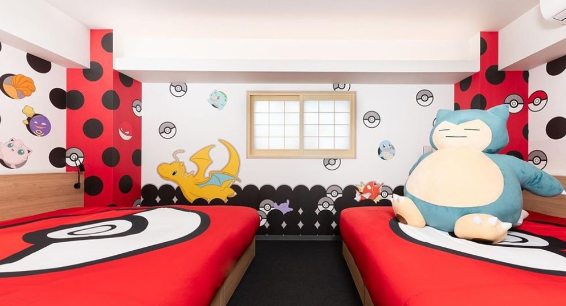 Pokemon themed hotel room Blank Meme Template