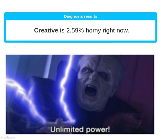 YES, I am barely horny | image tagged in unlimited power | made w/ Imgflip meme maker