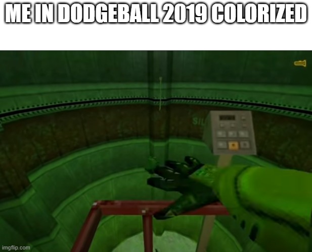 don't upvote i hate it | ME IN DODGEBALL 2019 COLORIZED | image tagged in freeman throw,hl1,half life,grenade throw | made w/ Imgflip meme maker