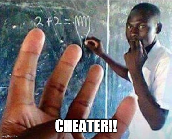 Dumb Cheater | CHEATER!! | image tagged in dumb cheater | made w/ Imgflip meme maker