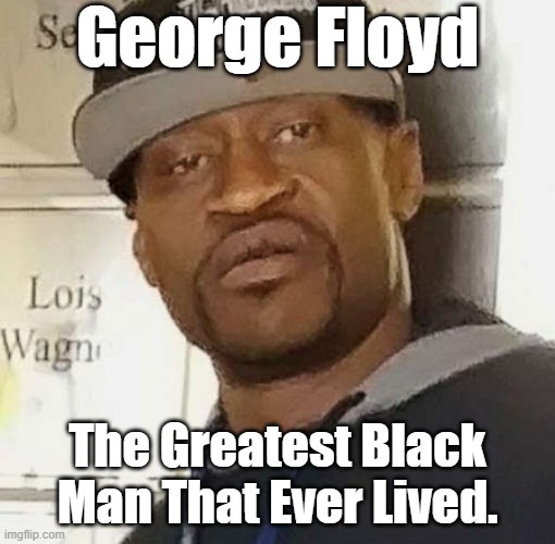 George Floyd | George Floyd The Greatest Black Man That Ever Lived. | image tagged in george floyd,parody | made w/ Imgflip meme maker