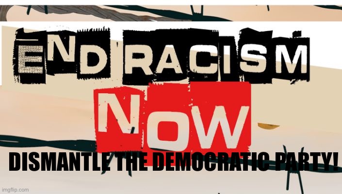End Racism Now | DISMANTLE THE DEMOCRATIC PARTY! | image tagged in democrats,racist | made w/ Imgflip meme maker