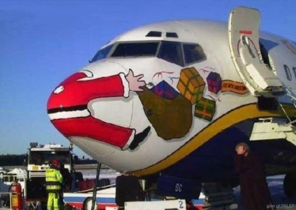 Santa hit plane Blank Meme Template