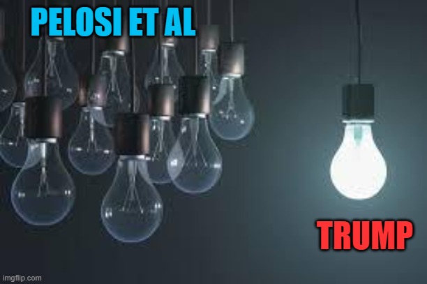 light bulbs | PELOSI ET AL TRUMP | image tagged in light bulbs | made w/ Imgflip meme maker