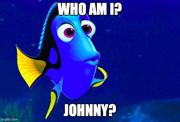 Bad Memory Fish | WHO AM I? JOHNNY? | image tagged in bad memory fish | made w/ Imgflip meme maker