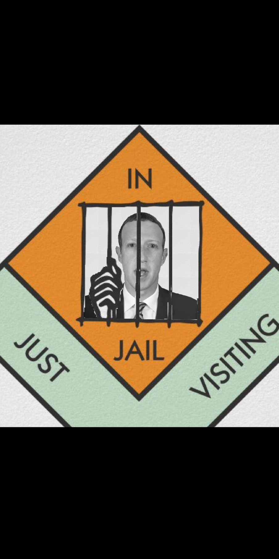 Zuckerberg in Monopoly Jail Blank Meme Template