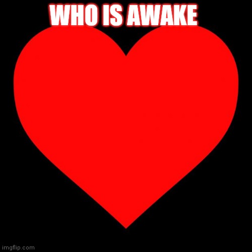 Heart | WHO IS AWAKE | image tagged in heart | made w/ Imgflip meme maker