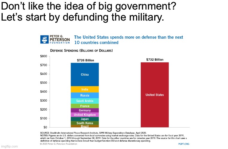 Who do you think is treading on you? | Don’t like the idea of big government? Let’s start by defunding the military. | image tagged in military,big government,capitalism,socialism,laissez faire,politics | made w/ Imgflip meme maker