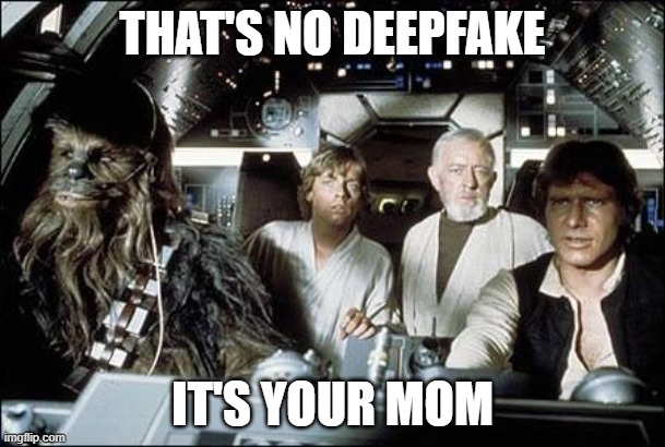 Watching TV on the Internet can be fun... | THAT'S NO DEEPFAKE; IT'S YOUR MOM | image tagged in that's no moon | made w/ Imgflip meme maker