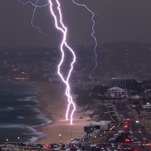 Double Trouble | image tagged in lightning,strike,mother nature,awesome,pic | made w/ Imgflip meme maker