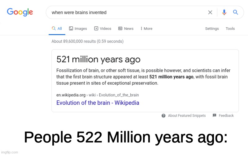 When were brains invented | image tagged in when were brains invented | made w/ Imgflip meme maker