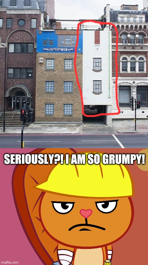 Why is this upside down?! | SERIOUSLY?! I AM SO GRUMPY! | image tagged in jealousy handy htf,funny,you had one job,memes,fails | made w/ Imgflip meme maker