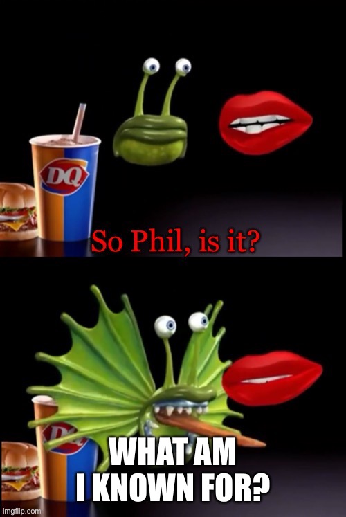 So Phil, is it? | WHAT AM I KNOWN FOR? | image tagged in so phil is it | made w/ Imgflip meme maker