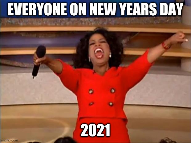 Oprah You Get A | EVERYONE ON NEW YEARS DAY; 2021 | image tagged in memes,oprah you get a | made w/ Imgflip meme maker