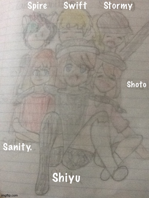 The S gang: completed. | Spire       Swift       Stormy; Shoto; Sanity. Shiyu | made w/ Imgflip meme maker