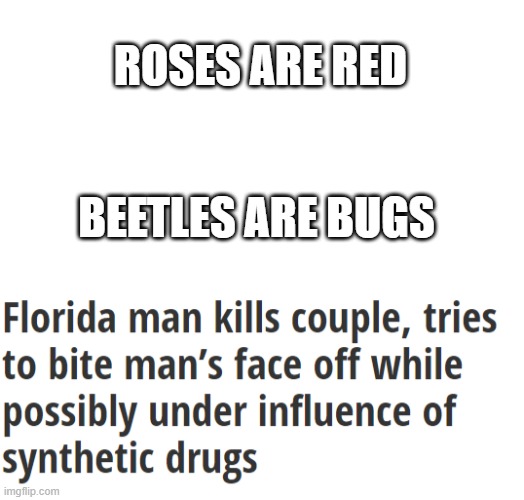 WTF? | ROSES ARE RED; BEETLES ARE BUGS | image tagged in starter pack | made w/ Imgflip meme maker