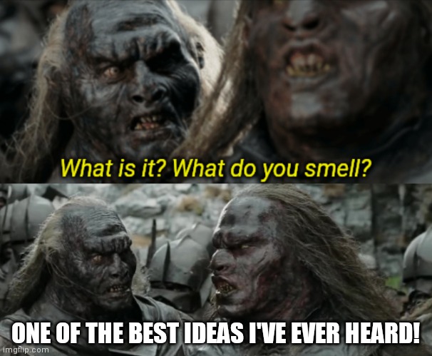 What do you smell? | ONE OF THE BEST IDEAS I'VE EVER HEARD! | image tagged in what do you smell | made w/ Imgflip meme maker