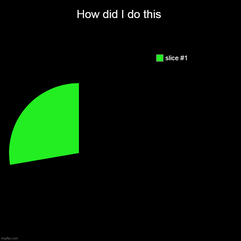 How did I do this | | image tagged in charts,pie charts | made w/ Imgflip chart maker