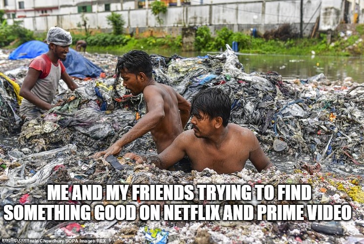 100% accurate | ME AND MY FRIENDS TRYING TO FIND SOMETHING GOOD ON NETFLIX AND PRIME VIDEO | image tagged in netflix | made w/ Imgflip meme maker
