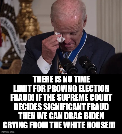 There Is No Time Limit For Proving Fraud! | image tagged in biden,stupid liberals | made w/ Imgflip meme maker