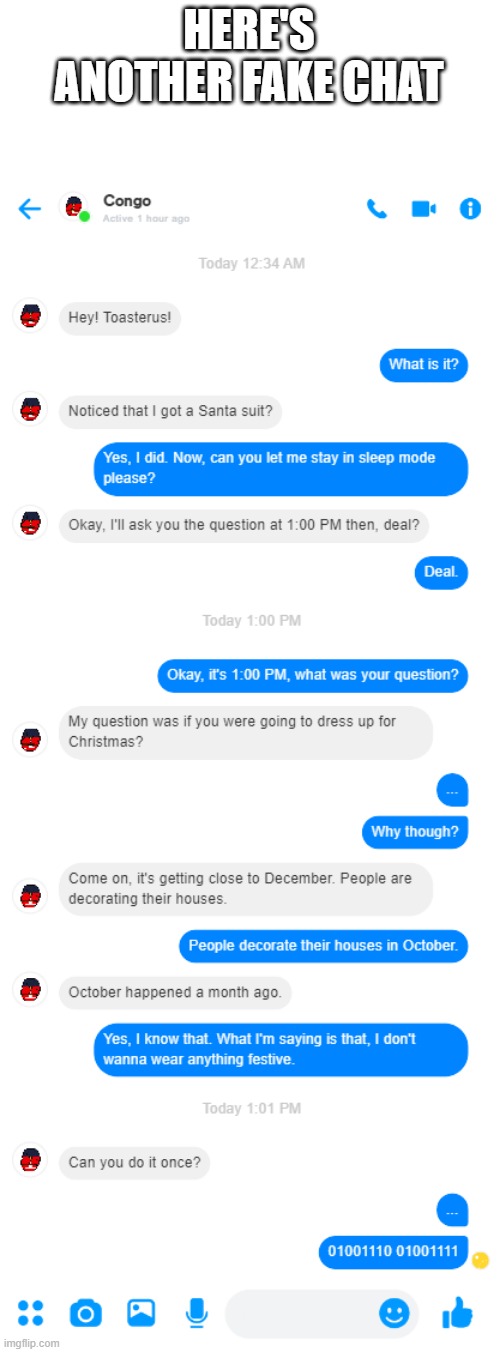 HERE'S ANOTHER FAKE CHAT | image tagged in oc | made w/ Imgflip meme maker