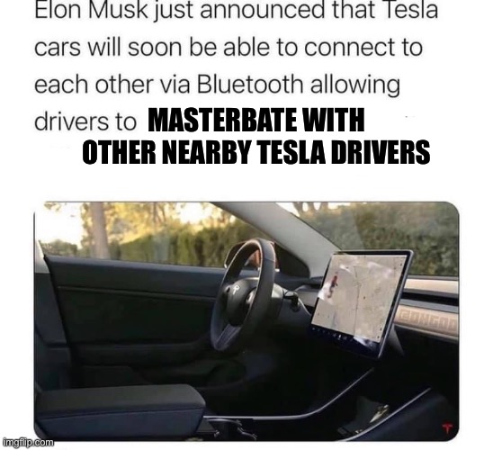 Tesla | MASTERBATE WITH OTHER NEARBY TESLA DRIVERS | image tagged in tesla | made w/ Imgflip meme maker