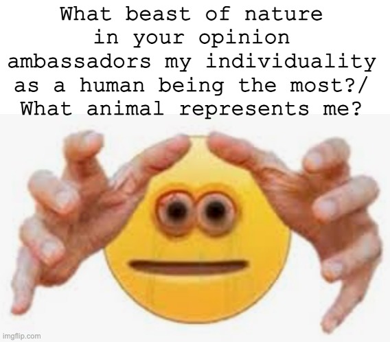 What beast of nature in your opinion ambassadors my individuality as a human being the most?/ What animal represents me? | made w/ Imgflip meme maker