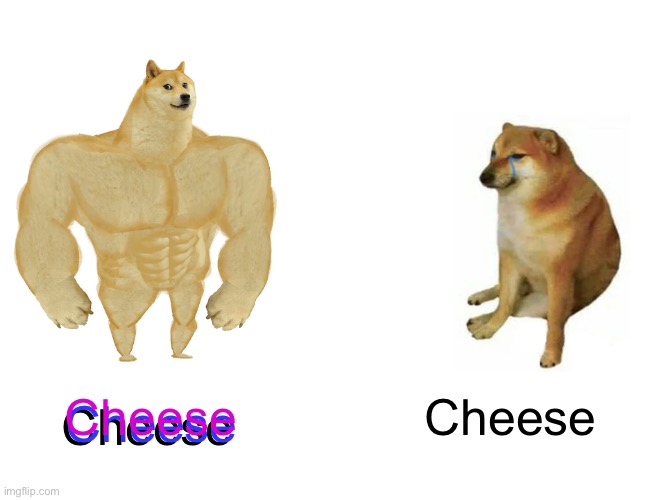 Buff Doge vs. Cheems Meme | Cheese; Cheese; Cheese; Cheese | image tagged in memes,buff doge vs cheems | made w/ Imgflip meme maker