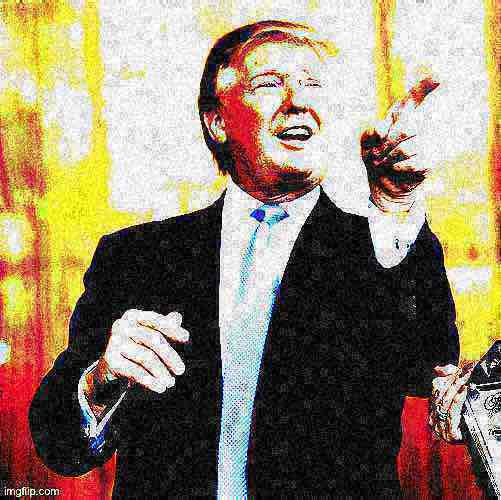 Donald Trump birthday deep-fried Blank Meme Template