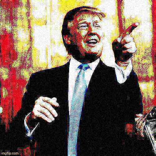 Donald Trump birthday deep-fried 3 Blank Meme Template