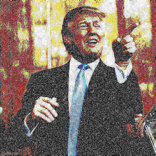 Donald Trump birthday deep-fried 4 Blank Meme Template