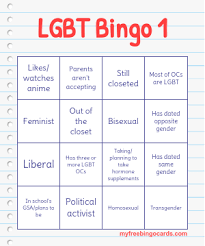 High Quality LGBTQ Bingo 1 Blank Meme Template