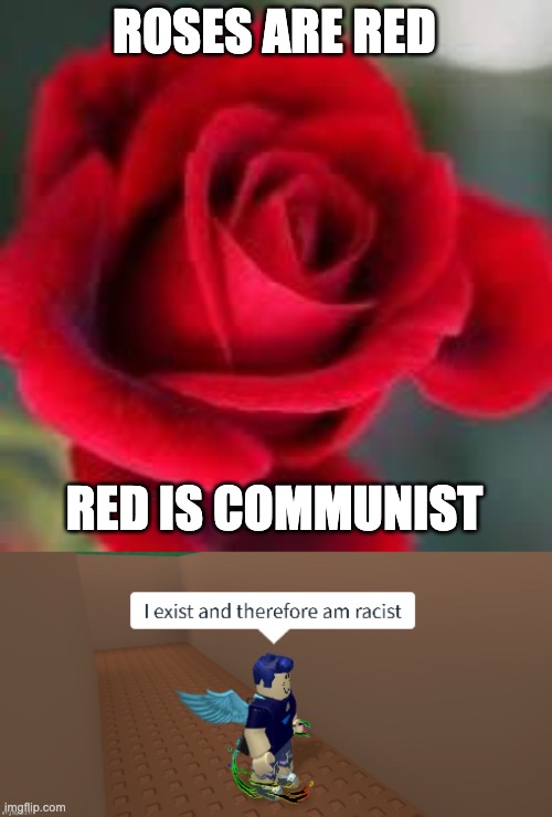 ROSES ARE RED RED IS COMMUNIST | image tagged in roses are red | made w/ Imgflip meme maker