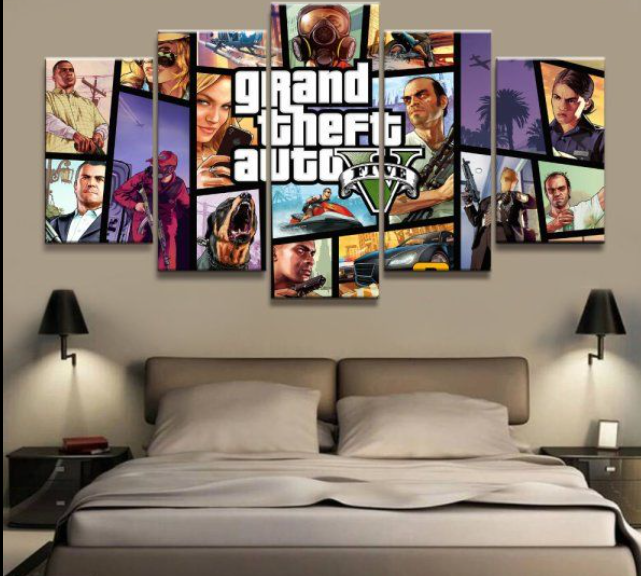 GTA themed hotel room Blank Meme Template