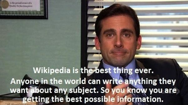 High Quality Michael Scott Wikipedia is the best thing ever Blank Meme Template