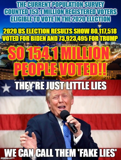 I'll Buy That For a Dollar | THE CURRENT POPULATION SURVEY COUNTED 153.1 MILLION REGISTERED VOTERS ELIGIBLE TO VOTE IN THE 2020 ELECTION; 2020 US ELECTION RESULTS SHOW 80,117,518 VOTED FOR BIDEN AND 73,923,495 FOR TRUMP; SO 154.1 MILLION  PEOPLE VOTED!! | image tagged in beautiful idea,akefay ieslay,fake votes,fake president,the fake president elect,schmuck biden | made w/ Imgflip meme maker