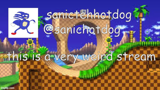 just realized that | sanictehhotdog; @sanichotdog; this is a very weird stream | image tagged in bruh y u reading the tags | made w/ Imgflip meme maker