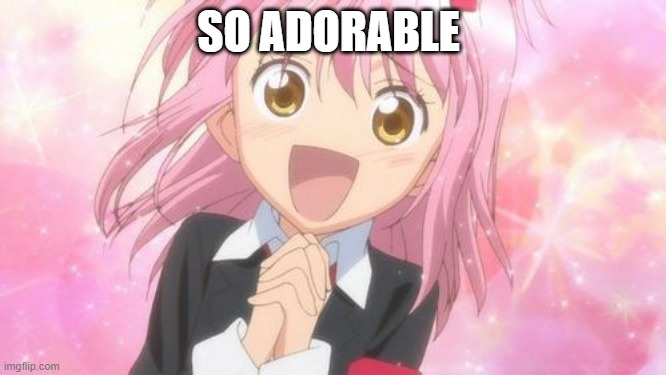 aww anime girl | SO ADORABLE | image tagged in aww anime girl | made w/ Imgflip meme maker